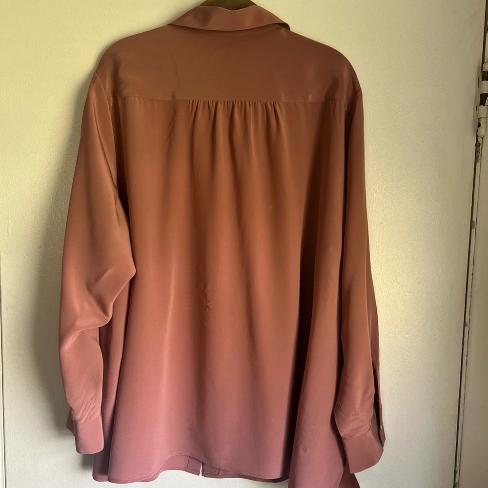 J. Jill Mauve Button-Up Blouse 100% Silk Size 3X - Picture 2 of 6